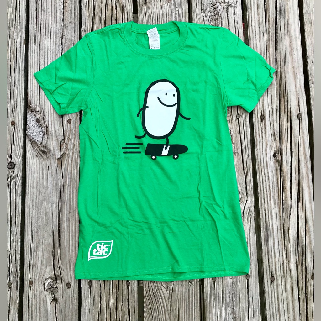 Mens S Tic Tac Breath Mints Brand Graphic Skateboarding Cartoon Logo Tshirt Ads